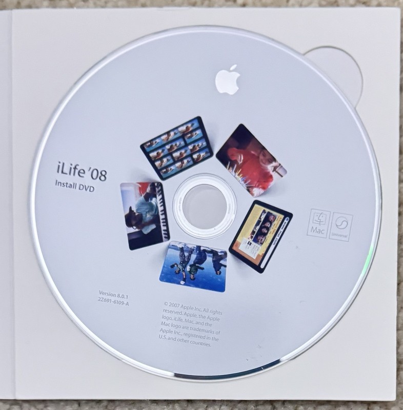 Apple iLife 08 Mac DVD Software iPhoto iMovie iWeb iDVD Mac OS X 10 - 10.4.9 gallery