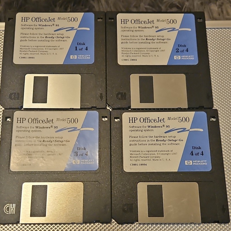 Hewlett Packard HP OfficeJet 500 Drivers Update Windows 95 Floppy Disk Set