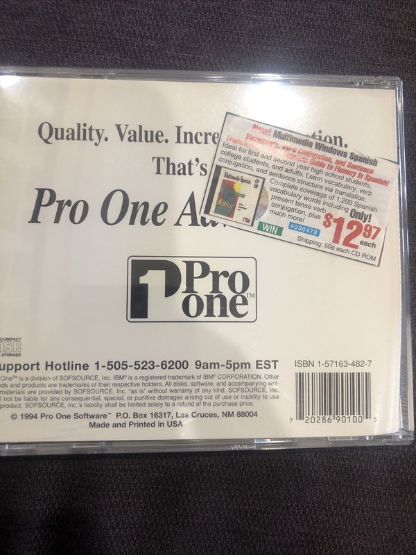 1994 Pro One Software Windows Multimedia Spanish gallery