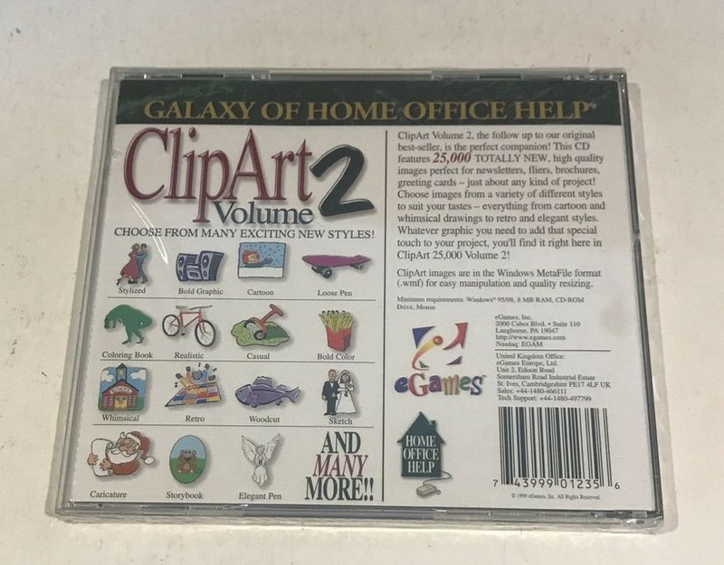Vintage ClipArt Volume 2 -25,000+ Images PC CD ROM Windows 95/98 Sealed gallery