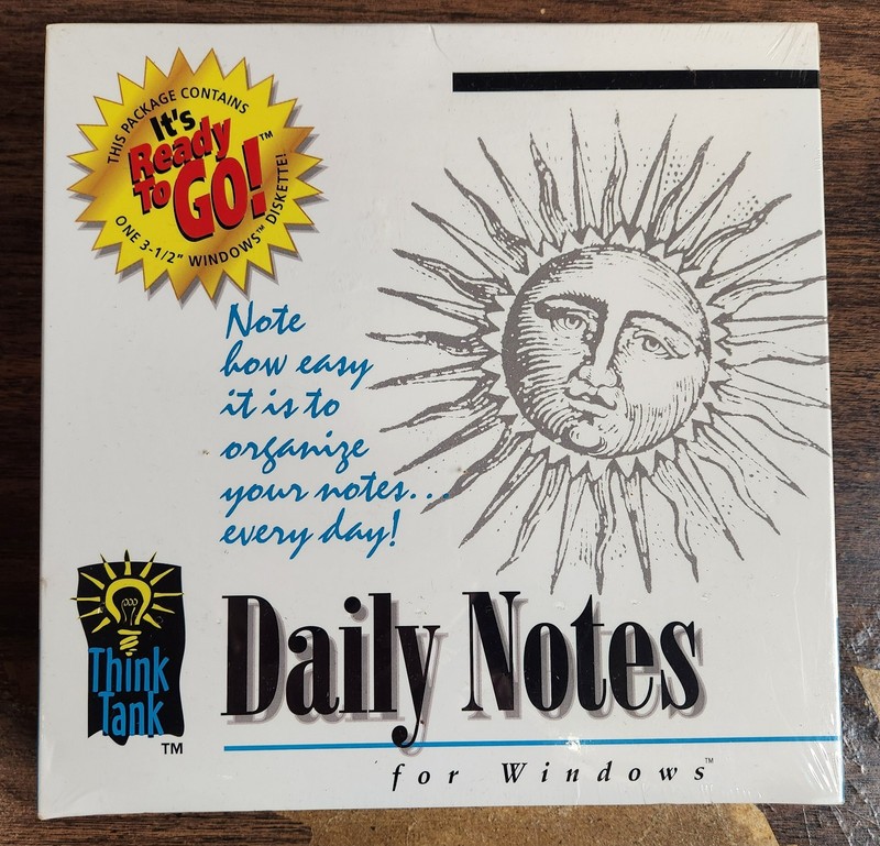 Daily Notes – By Think Tank (1994, Windows, 3-1/2″ Floppy Disk) BRAND NEW SEALED