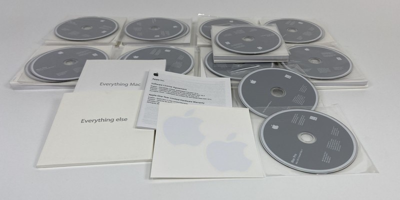 Lot of 10 Apple Mac OS X 10.5.2 Mac Pro Install Disc 1 & 2 + Stickers User Guide