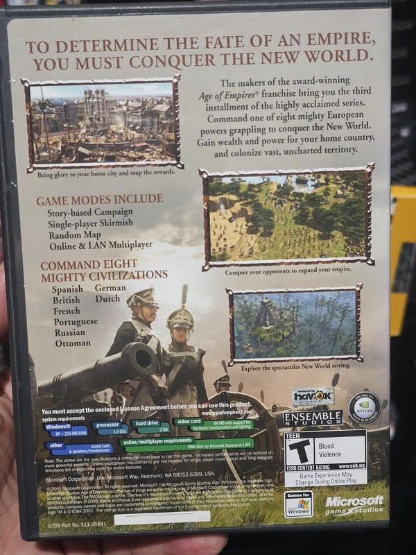 Age of Empires III 2005 Game Comes with key 3 DISKS PC CD-ROM No Manual Rare gallery