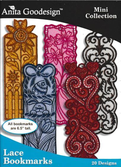 Anita Goodesign Mini Collection: Lace Bookmarks CD embroidery project patterns