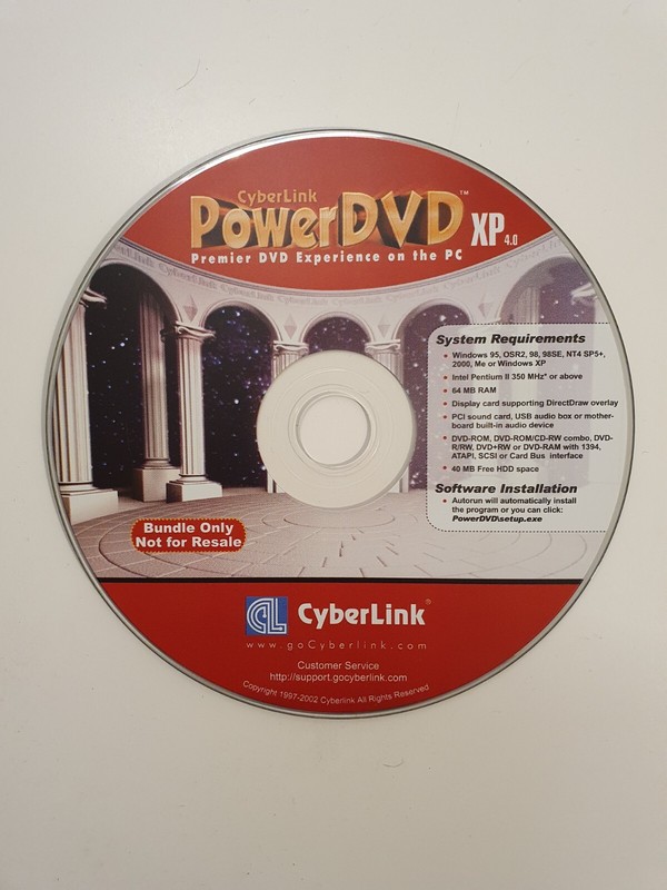 Cyberlink Power DVD XP 4.0 Program CD