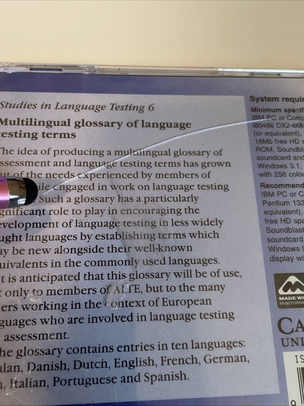 Studies in Language Testing 6 Multilingual Glossary of Language Testing CD ROM gallery