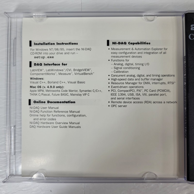 NI-DAQ Data Acquisition Driver Software Disks 1 and 2 for Windows 2000/NT/9x gallery