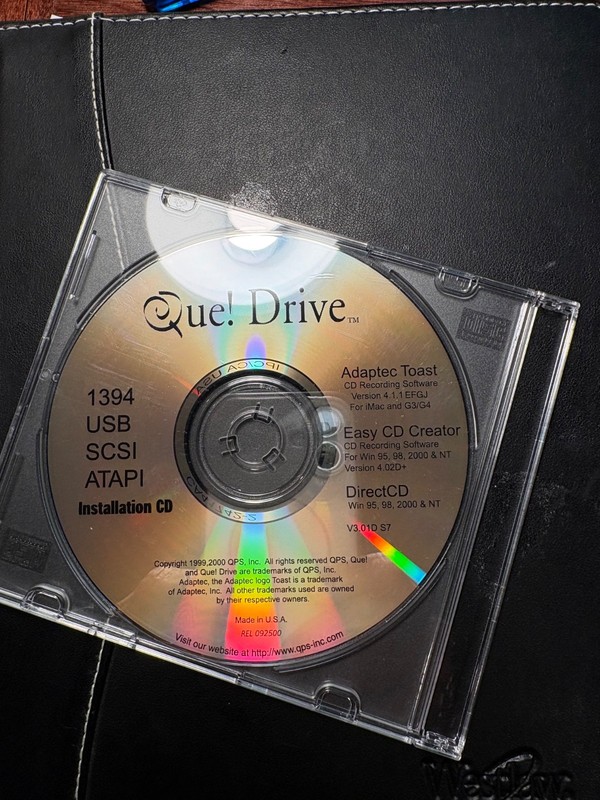 Que! Drive Software & Driver CD c. 2000 • 1394 USB SCSI ATAPI w/Burning Software