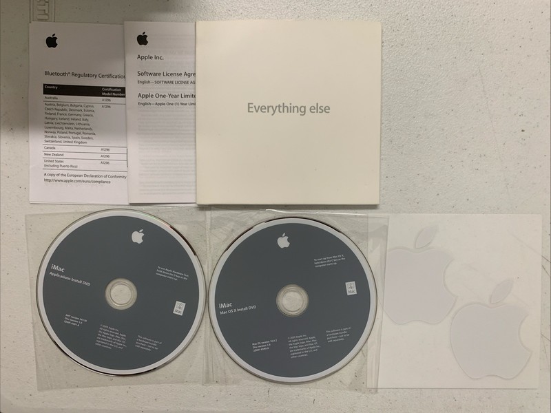 Apple iMac OS x 10.6.2 Everything Else Install Disc Install Discs & Manual