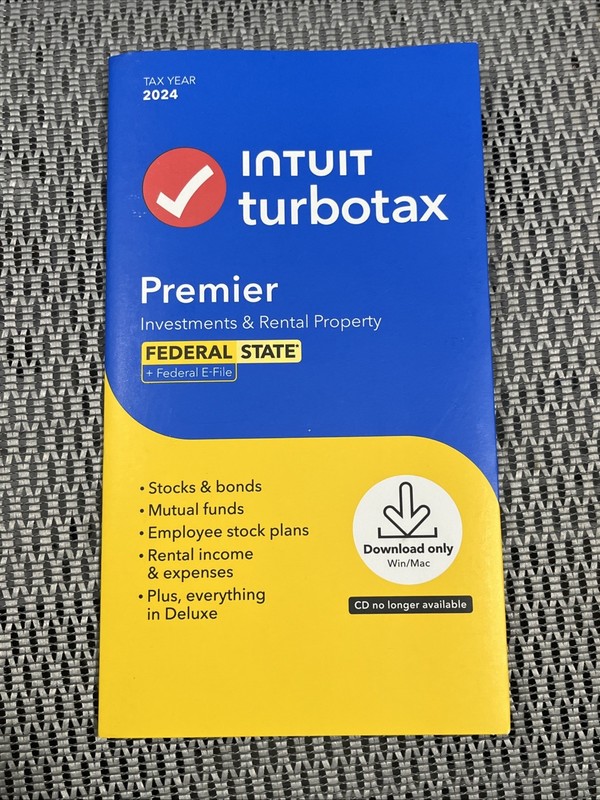 2024 Intuit Turbotax Premier Investments Rental Federal State Window Mac Sealed