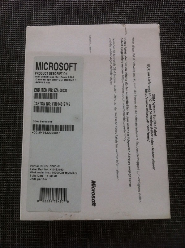 MS Windows Essential Business Server 2008 (EBS) PREMIUM Edition inc 5 Clients gallery