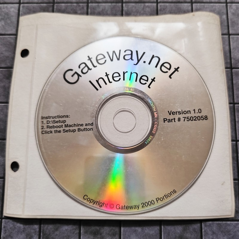 Gateway2000 Gateway.net Internet Version 1.0 Part #7502058 CD-ROM Disc ONLY