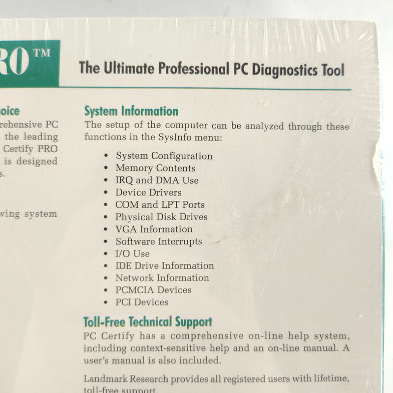 PC Certify Pro Diagnostics Tool - Rare Vintage Computer Program SEALED AND NEW gallery
