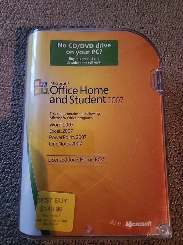 Microsoft MS Office 2007 Home and Student Licesned for 3 PCs Full Retail Box
