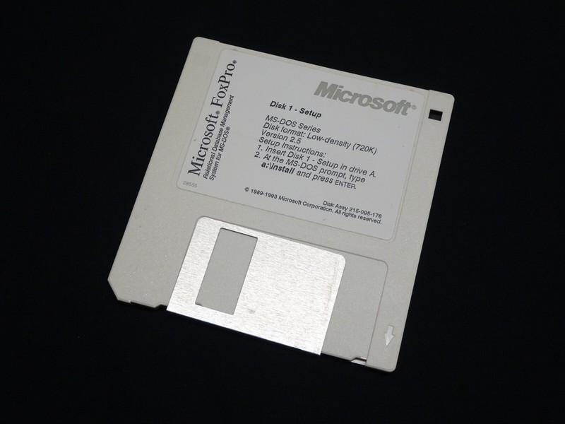 Microsoft FoxPro Setup Disk 1 Version 2.5 MS-DOS 3.5″ Diskette Rel Database Mgmt