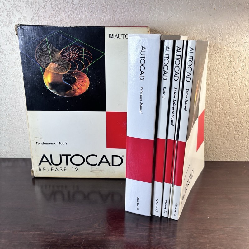 AutoCAD Release 12, Autodesk Drafting Software Manuals (5 Books) No Software gallery