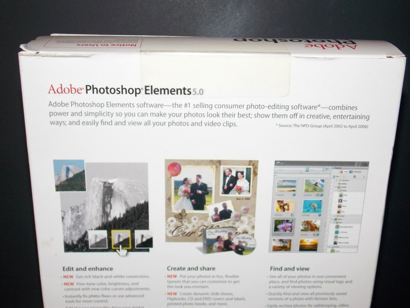 NEW Sealed Adobe Photoshop Elements 5.0 Software Photo Editor Win Vista XP CD PC gallery