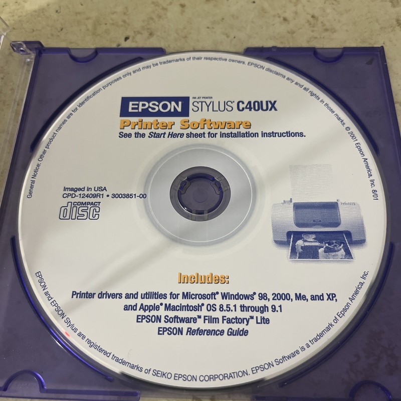 EPSON Stylus C40 Series Printer Software Drivers and Utilities Disc gallery