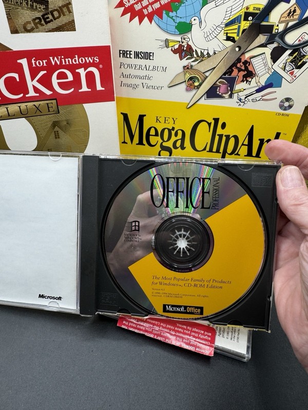 Vintage 1990’s Windows PC Software Quicken Windows 95 Office Clip Art gallery