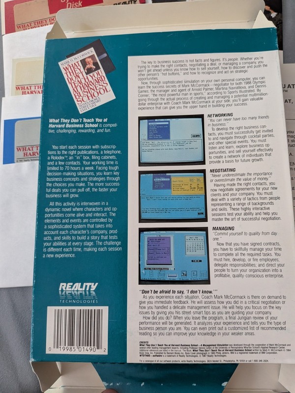 VINTAGE What They Don’t Teach You at Harvard Business School- IBM PC - 5.25" CIB gallery