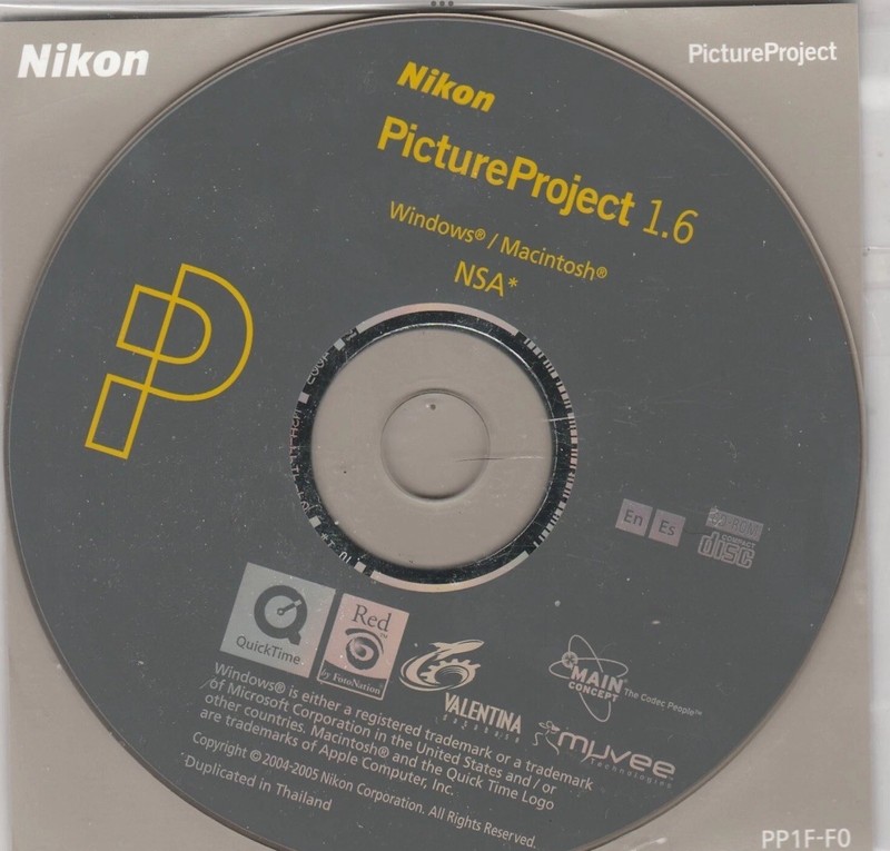 Nikon Picture Project 1.6 for Win / Mac NAS CD-Rom by Nikon 2005 2 Disk