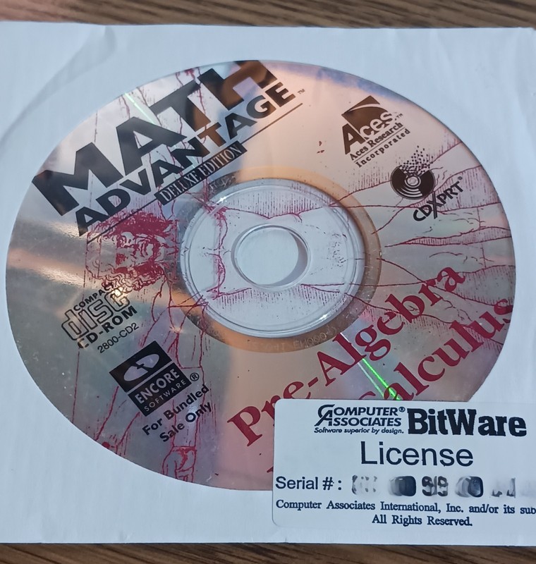 MATH ADVANTAGE: "Set of Four CD Roms" Aces Research Inc DISCS ONLY! gallery