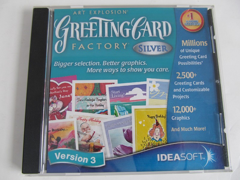 Art Explosion Greeting Card Factory 3 Silver PC CD Custom Projects & Graphics W