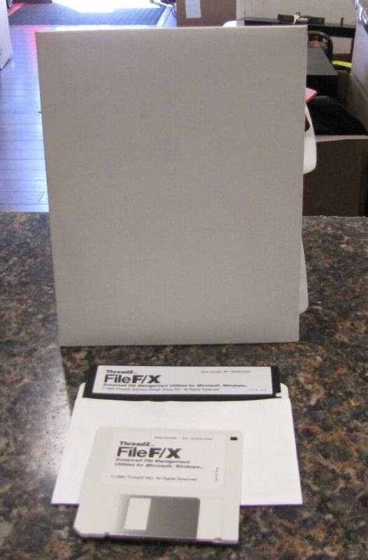 Vintage ThreadZ File F/X Software 5.25″/3.5″ Disks for Microsoft Windows – EV40