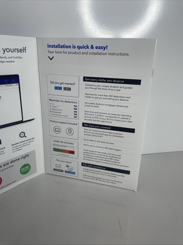NEW Turbotax Deluxe 2022 Federal Return E-File NO STATE CD Physical Disc WIN MAC gallery