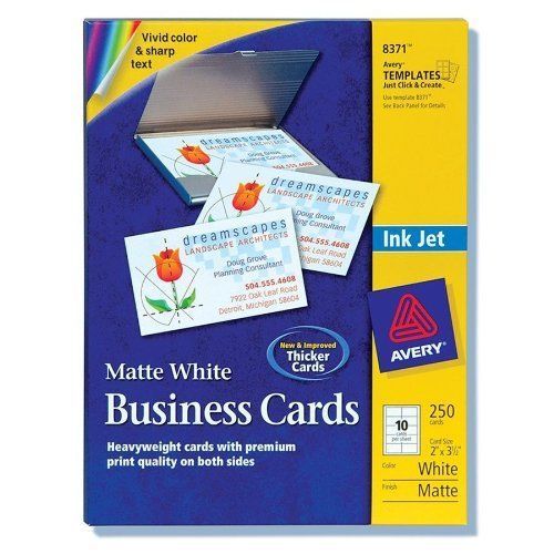 avery Avery Dennison 8371-250 Cards 2×3.5 White Inkjet UPC:072782083717