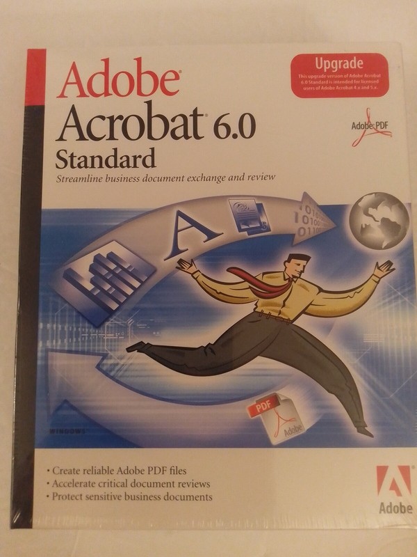 Adobe Acrobat 6.0 Standard Upgrade Edtion CD-ROM for Windows 98 to Vista Sealed