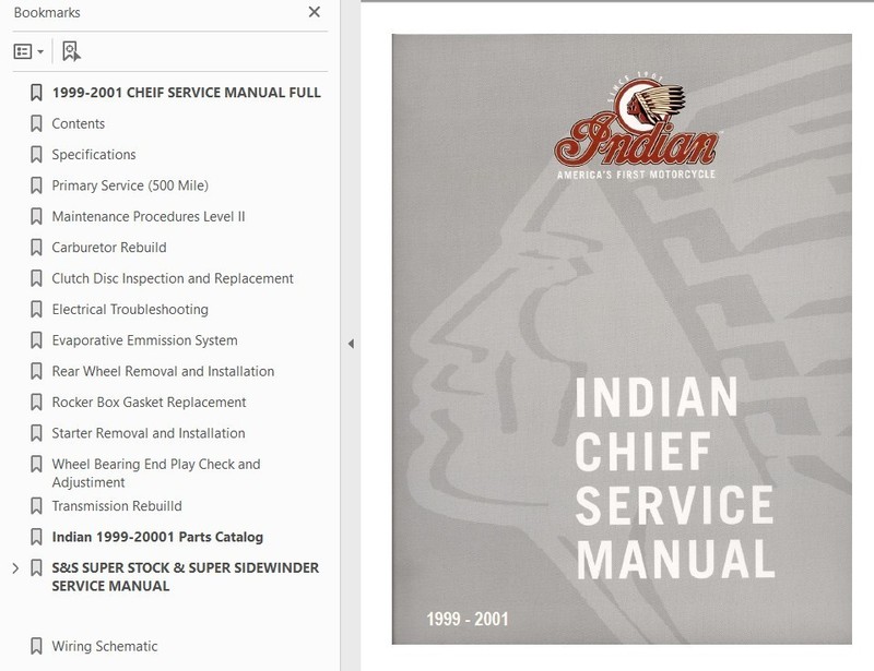 1999 2000 2001 Indian Chief Scout Spirit Deluxe Service Repair Manual / Parts CD gallery