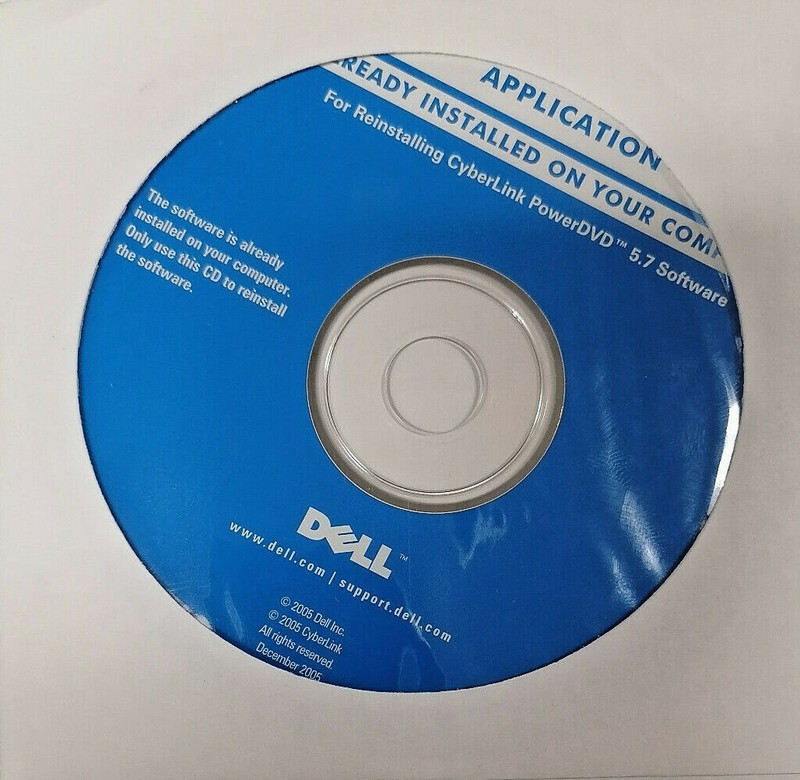 N.I.B. Dell Reinstalling Disc CyberLink PowerDVD 5.7
