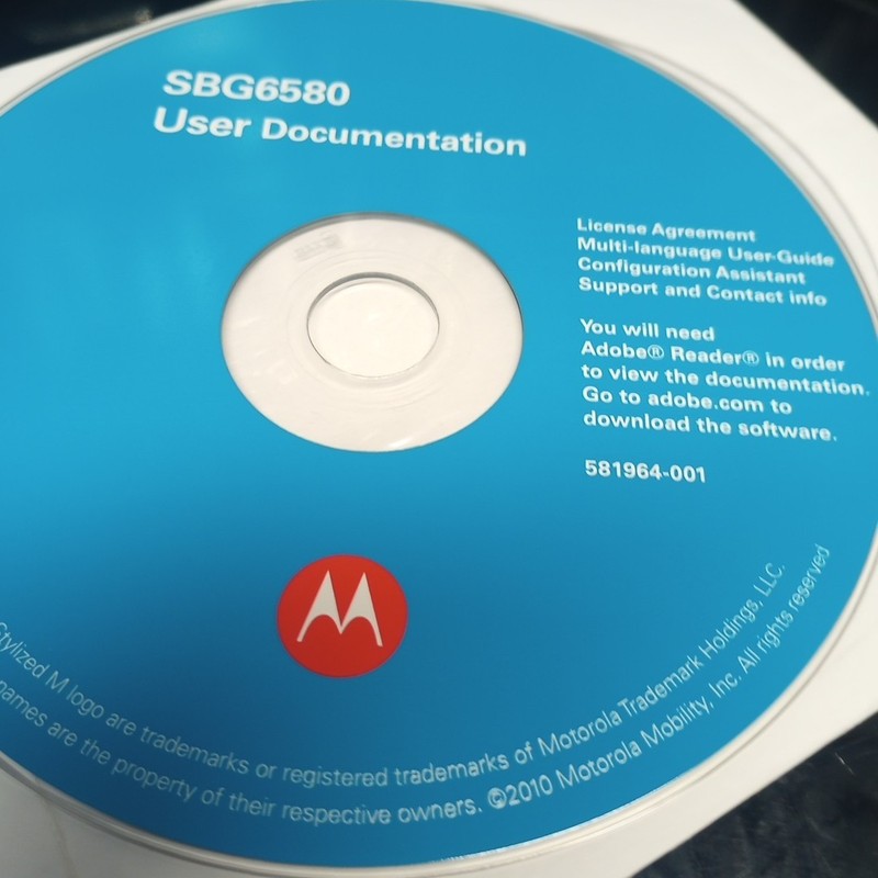 Motorola SBG6580 User Documentation CD-ROM License Agreement Configuration Ass gallery
