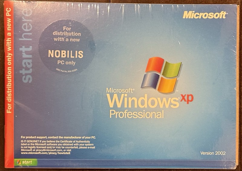 NOBILIS Microsoft Windows XP Professional SP2 Operating Sys Prod Recovery CD NEW