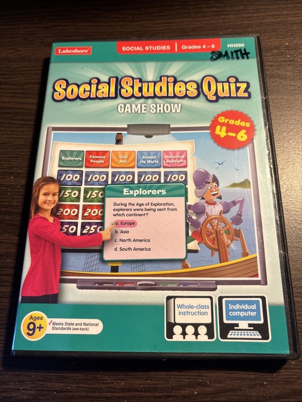 Social Studies Quiz: Game Show (2012) CD-ROM – Lakeshore – Grades 4-6 Education