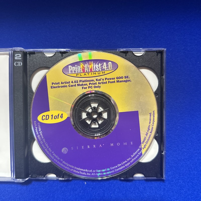 Print Artist 4.0 Platinum CD ROM - Sierra Home Graphic Design Clip Art NOS /132 gallery