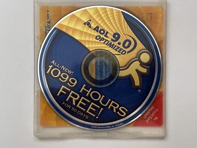 AOL 9.0 Optimized 1099 Hours Surf up to 5x Faster CD Computer Software Sealed👀