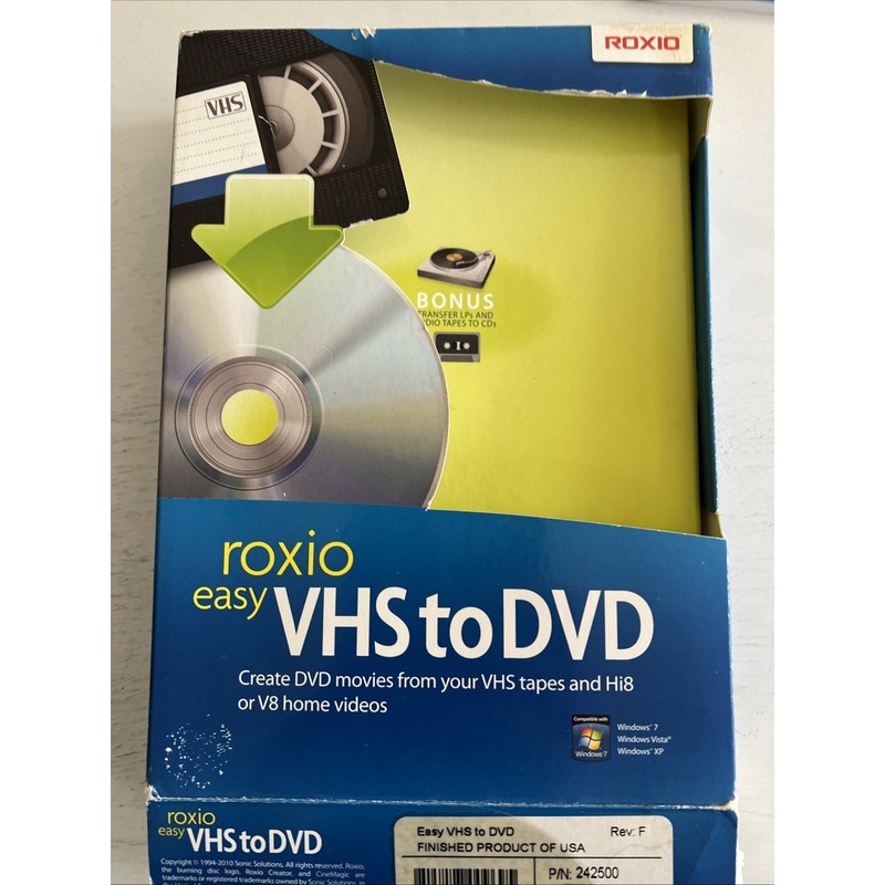 Roxio VHS to DVD for Windows Create DVD Movies from VHS Hi8 V8 OPEN BOX READ gallery