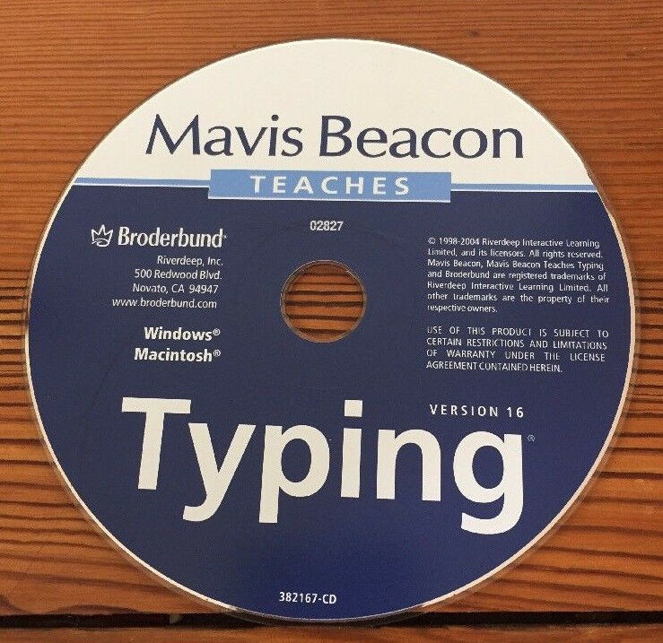 2004 Broderbund Mavis Beacon Teaches Typing Ver16 Keyboard Skills Mac Windows CD