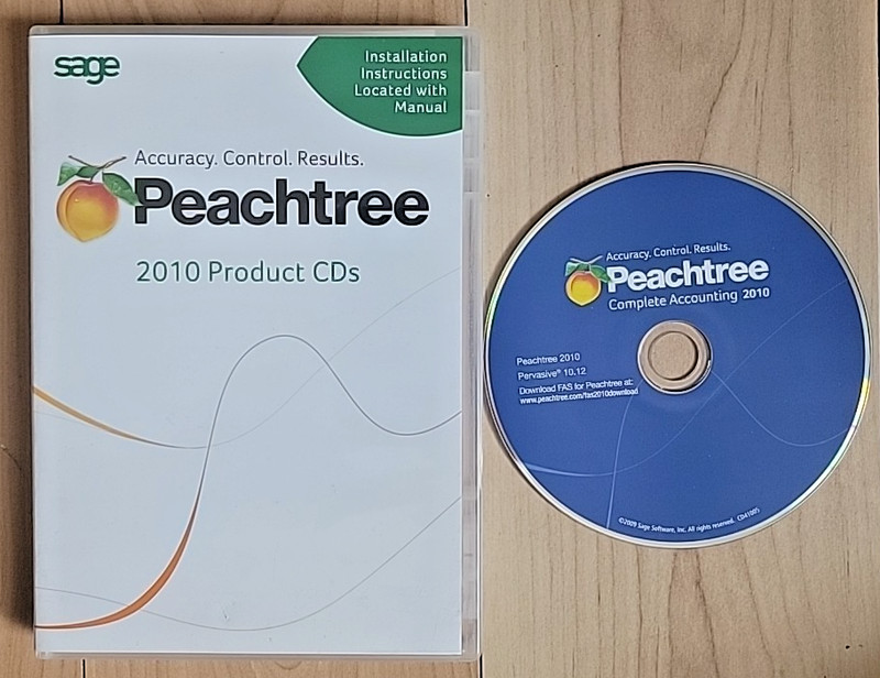 Peachtree by Sage Accounting 2010 CD Software for Win 7 / XP SP2 With S/N – READ