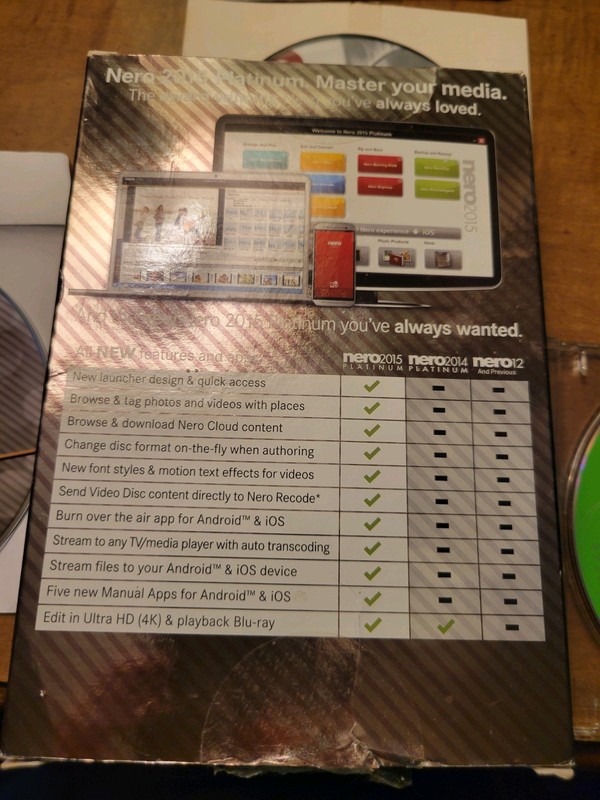 NERO 2015 PLATINUM plus Essentials 7 & 9 + Alienware CD lot gallery