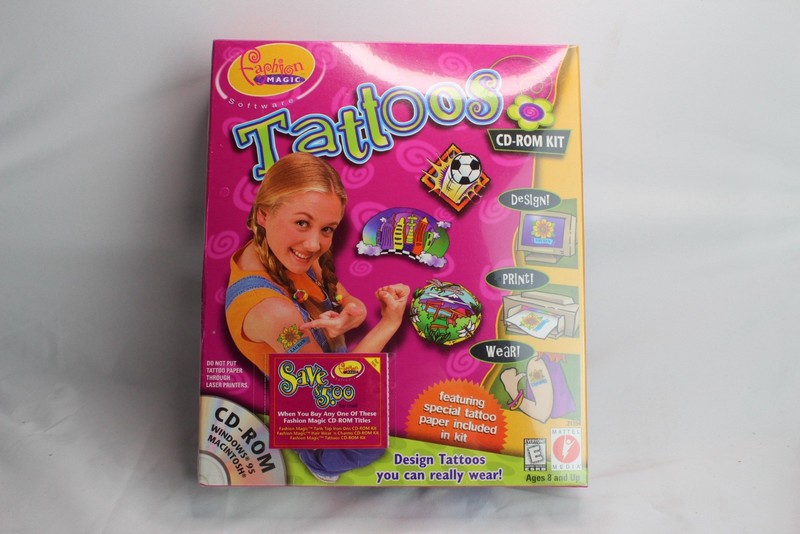 Fashion Magic Tattoos PC CD Vintage Brand New Sealed In Box Temporary Tat Kids