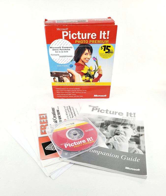 Microsoft PICTURE IT! Photo Premium Version 7.0 (2002) Windows XP 2000 ME 98