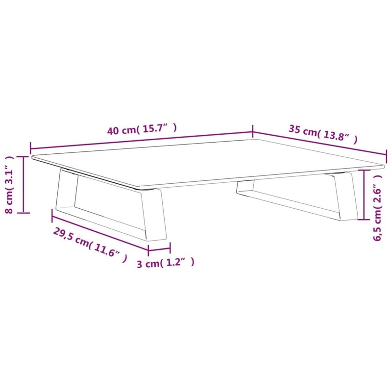 Monitor Stand White 15.7"x13.8"x3.1" Tempered Glass and Metal gallery