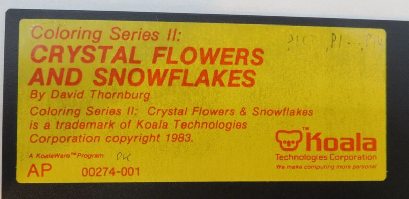5.25" Floppy Disk KoalaWare CRYSTAL FLOWERS & SNOWFLAKES 1983 computer program * gallery