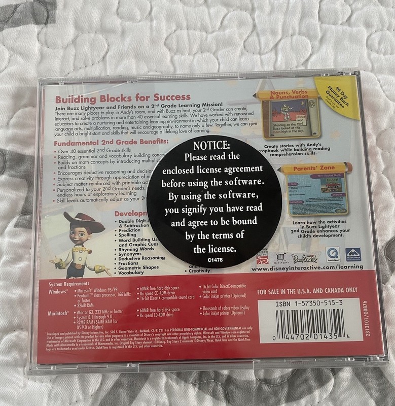 NEW Disney Learning CD-ROM 2nd Grade Ages 6-8 (Buzz Lightyear) gallery