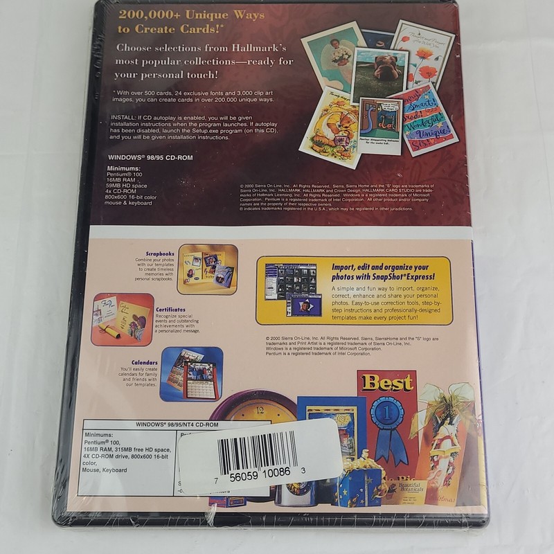 Sierra Home Hallmark Card Studio Express & Print Artist Platinum Softwares 2000 gallery