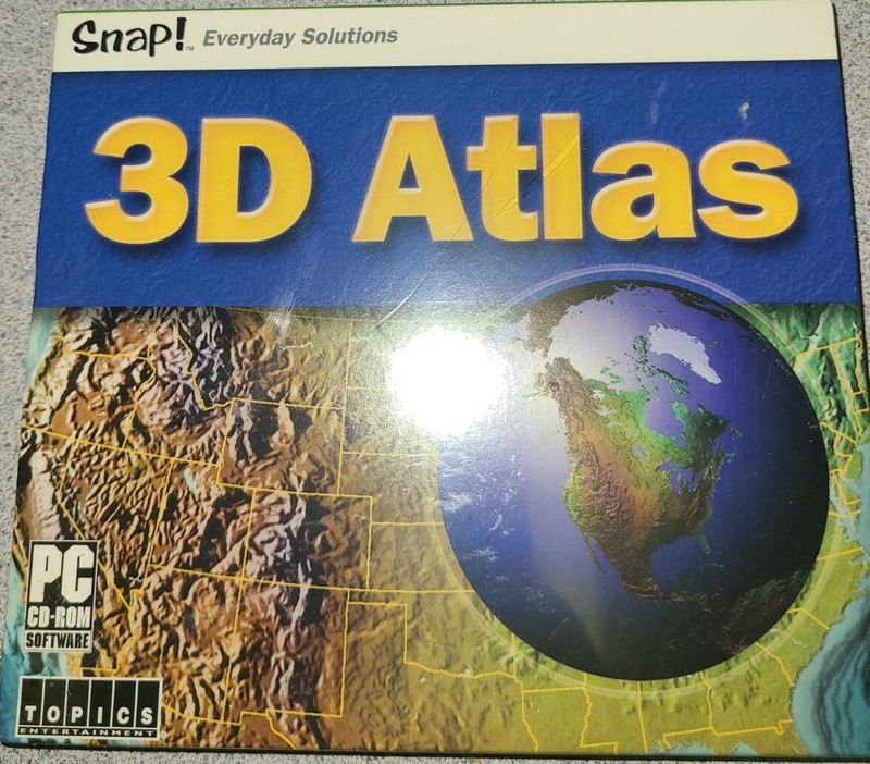 VTG 2003 3D ATLAS PC CD-ROM Software By SNAP! WINDOWS 95 98 1.6 M PLACES & STATI