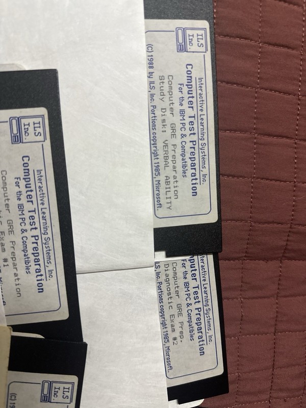 Interactive Learning Systems GRE Computer Test Prep 5.25" Floppy Disks, IBM PC gallery